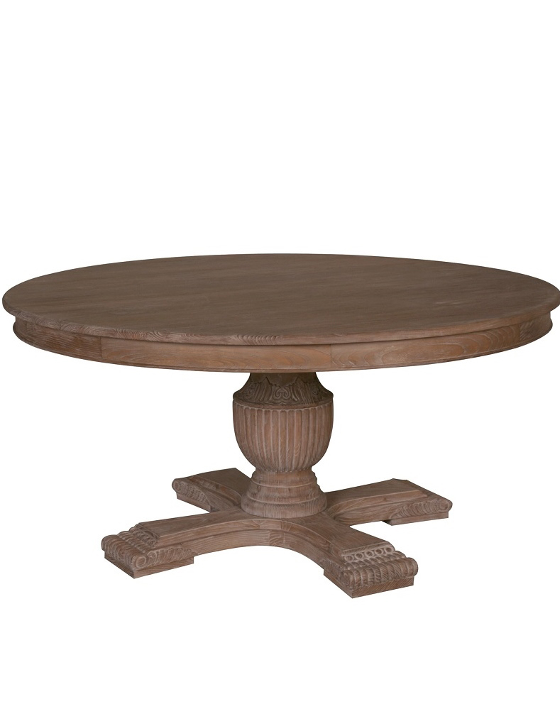 160cm Sofia Round Dining Table All Rustic Brown Kelston House