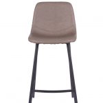 Bari Vintage Beige PU Counter Stool - 65cm Seat Height (Anthracite Grey Leg) (must be ordered in pairs)