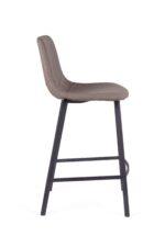 Bari Vintage Beige PU Counter Stool - 65cm Seat Height (Anthracite Grey Leg) (must be ordered in pairs) - Image 3