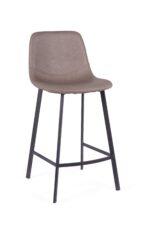 Bari Vintage Beige PU Counter Stool - 65cm Seat Height (Anthracite Grey Leg) (must be ordered in pairs) - Image 2