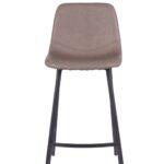 Bari Vintage Beige PU Counter Stool - 65cm Seat Height (Anthracite Grey Leg) (must be ordered in pairs)