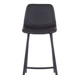 Bari Vintage Black PU Counter Stool - 65cm Seat Height (Anthracite Grey Leg) (must be ordered in pairs)