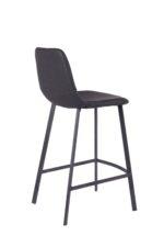 Bari Vintage Black PU Counter Stool - 65cm Seat Height (Anthracite Grey Leg) (must be ordered in pairs) - Image 4