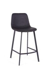 Bari Vintage Black PU Counter Stool - 65cm Seat Height (Anthracite Grey Leg) (must be ordered in pairs) - Image 2
