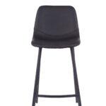 Bari Vintage Black PU Counter Stool - 65cm Seat Height (Anthracite Grey Leg) (must be ordered in pairs)