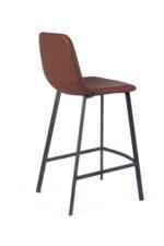 Bari Vintage Cognac PU Counter Stool - 65cm Seat Height (Anthracite Grey Leg) (must be ordered in pairs) - Image 4