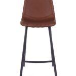 Bari Vintage Cognac PU Counter Stool - 65cm Seat Height (Anthracite Grey Leg) (must be ordered in pairs)