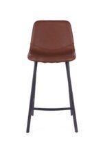 Bari Vintage Cognac PU Counter Stool - 65cm Seat Height (Anthracite Grey Leg) (must be ordered in pairs)