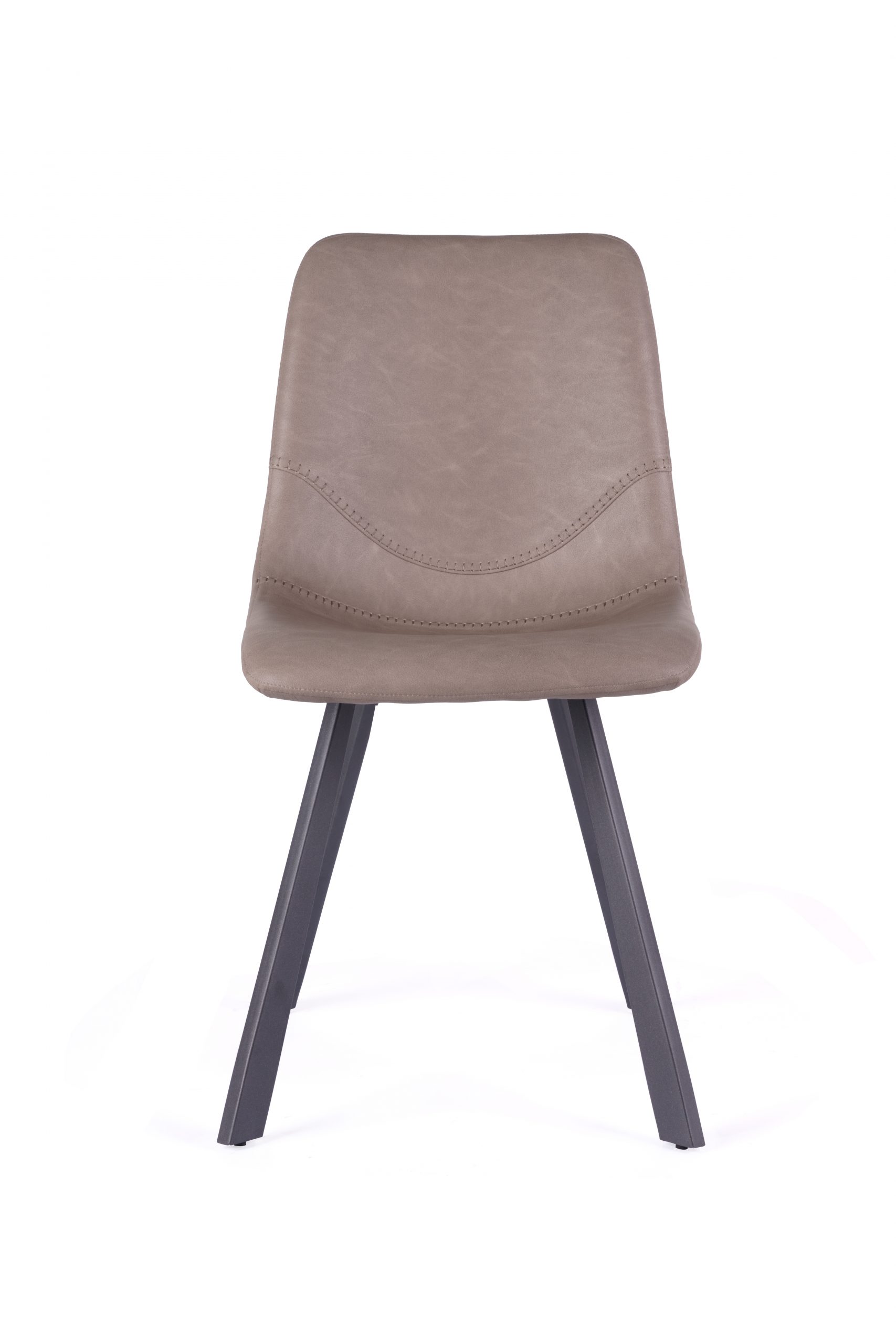 BARICHAIRBEIGE Bari Vintage Beige PU Chair (Anthracite Grey Leg) (must be ordered as a box of four) - Image 1