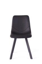 Bari Vintage Black PU Chair  (Anthracite Grey Leg) (must be ordered as a box of four)