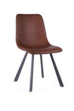 Bari Vintage Cognac PU Chair (Anthracite Grey Leg) (must be ordered as a box of four) - Image 2