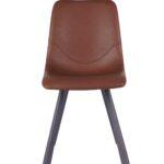Bari Vintage Cognac PU Chair (Anthracite Grey Leg) (must be ordered as a box of four)