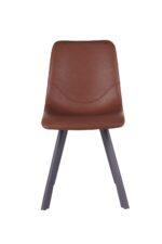 Bari Vintage Cognac PU Chair (Anthracite Grey Leg) (must be ordered as a box of four)