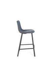 Bari Vintage Blue PU Counter Stool - 65cm Seat Height (Anthracite Grey Leg) (must be ordered in pairs) - Image 2