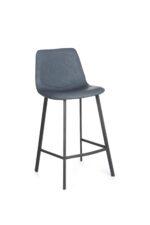Bari Vintage Blue PU Counter Stool - 65cm Seat Height (Anthracite Grey Leg) (must be ordered in pairs)