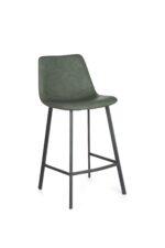 Bari Vintage Green PU Counter Stool - 65cm Seat Height (Anthracite Grey Leg) (must be ordered in pairs)