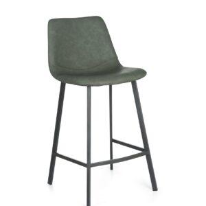 Bari Vintage Green PU Counter Stool - 65cm Seat Height (Anthracite Grey Leg) (must be ordered in pairs)