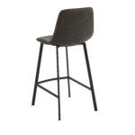 Bari Vintage Taupe PU Counter Stool - 65cm Seat Height (Anthracite Grey Leg) (must be ordered in pairs) - Image 4