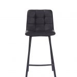 Louise PU Vintage Black Counter Stool - 65cm Seat Height (Anthracite Grey Leg) (must be ordered in pairs)