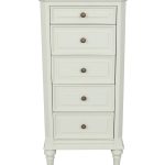 Vanessa 5 Drawer Tall Boy - Lime White