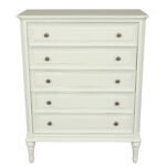 Vanessa Tall 5 Drawer Chest - Lime White