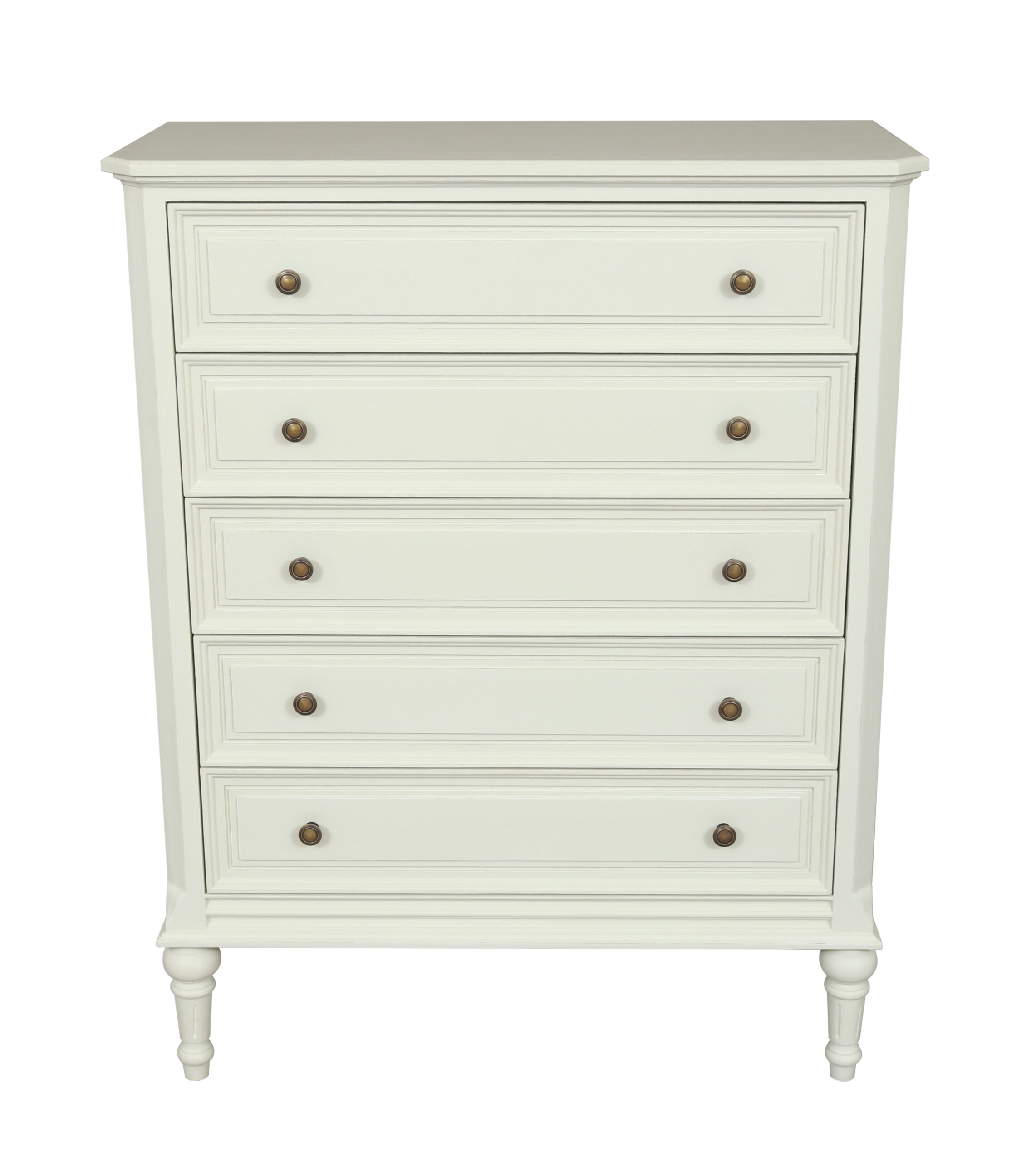 VAN24 Vanessa Tall 5 Drawer Chest - Lime White - Image 1
