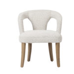 White/Gold Boucle Fabric Amy Chair - 48cm Seat Height