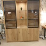 Oak 3 Door Display Unit - White 5%