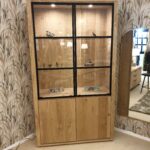 Oak 2 Door Display Unit - White 5%