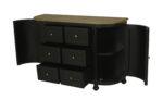 Jardin 6 Drawer Sideboard - Black - Image 3