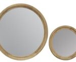 Set of 2 Round Profile Edge Mirrors - Rustic Brown