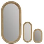Set of 3 Oval Mirrors - Rustic Brown