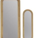 Set of 2 Oval Mirrors - Rustic Brown