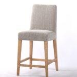 Emma Oatmeal Fabric Counter Stool - S.H. 66.5cm