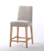 Emma Oatmeal Fabric Counter Stool - S.H. 66.5cm