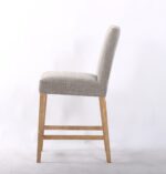 Emma Oatmeal Fabric Counter Stool - S.H. 66.5cm - Image 3