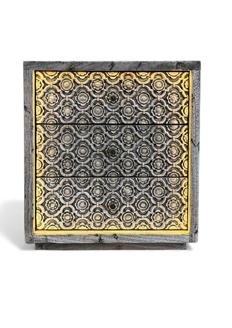 LOT3DWR (1) Lotus 3 Dwr Bedside with Lights - Image 1