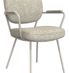 Lausanne Natural Royal Boucle Fabric Chair with Armrest (must be ordered in pairs)
