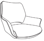 Mushroom Royal Boucle Fabric Seat Pad with Armrest (must be ordered in pairs)