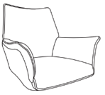 Mushroom Royal Boucle Fabric Seat Pad with Armrest (must be ordered in pairs)