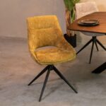 Marlow Mustard Fabric 360° Swivel Dining Chair (must be ordered in pairs) - Image 2