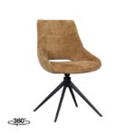 Marlow Mustard Fabric 360° Swivel Dining Chair (must be ordered in pairs)