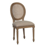 Sofia Rattan Balloon Back Dining Chair with Removable Seat Pad - Smoked Oak