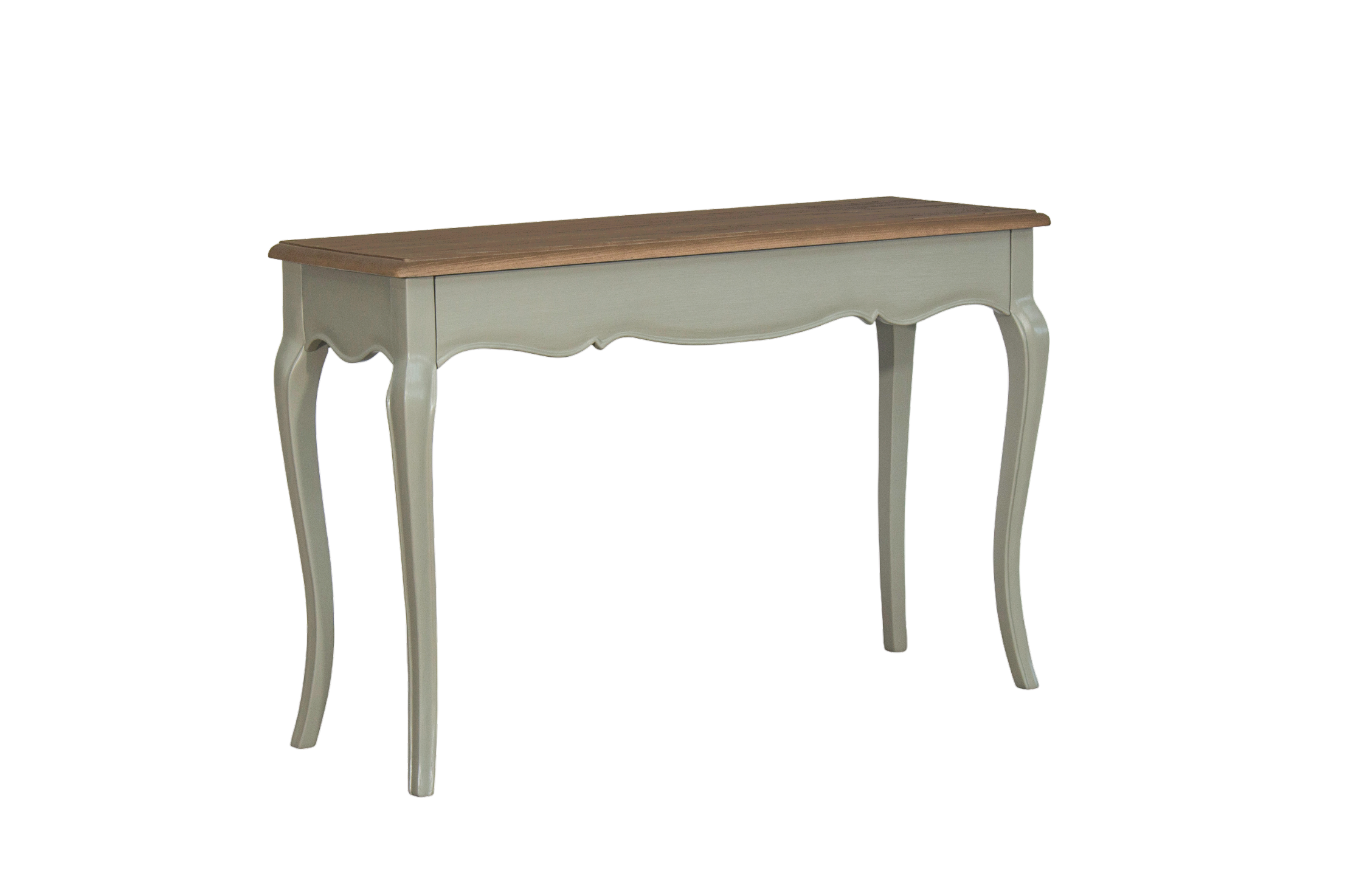 SOF054HRB Benny Console 1 drawer L120xH78xD40 Hardwick White, Top Smoked Oak (23) IMG_1115 4ft Sofia 1 Drawer Console Table - Hardwick / Smoked Oak - Image 1