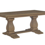 220cm Sofia Twin Pod Dining Table - Smoked Oak