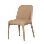 Lorna Camel PU Dining Chair with Latte Fabric Back (must be ordered in pairs)