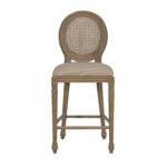 Sofia Rattan Balloon Back Counter Stool with Removable Seat Pad - Smoked Oak - S.H. 67cm - Image 2