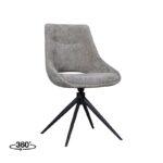 Marlow Stone Fabric 360° Swivel Dining Chair - S.H. 49cm (must be ordered in pairs)