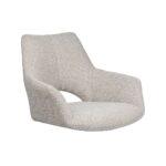 Natural Royal Boucle Fabric Seat Pad with Armrest - S.H. 50cm (must be ordered in pairs)