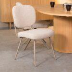 Singapore Mushroom Royal Boucle Fabric Chair - S.H. 49cm (must be ordered in pairs) - Image 2